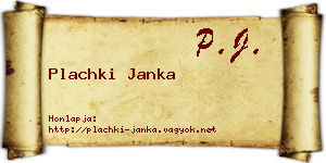 Plachki Janka névjegykártya